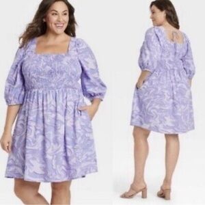 Ava & Viv Pink and Purple Marble Dress